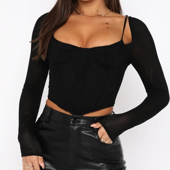 BNWT White Fox Treat Me Well Longsleeve Bustier - Picture 1 of 2